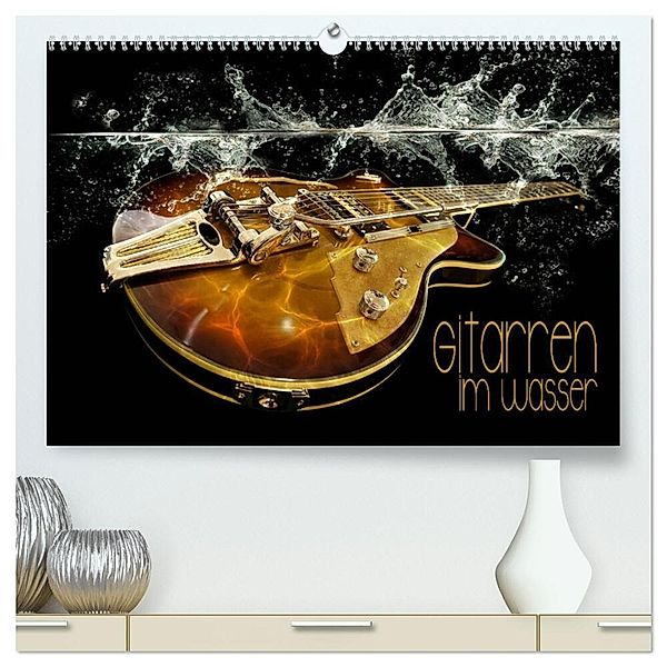 Gitarren im Wasser (hochwertiger Premium Wandkalender 2024 DIN A2 quer), Kunstdruck in Hochglanz, Renate Utz