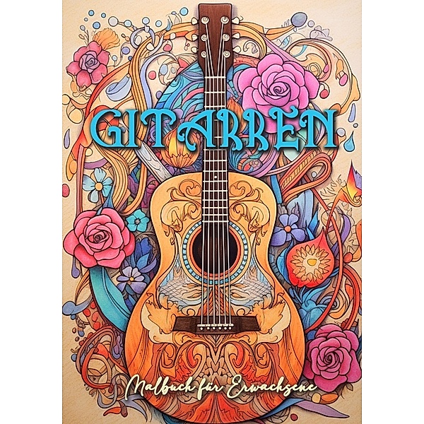Gitarren Malbuch für Erwachsene, Monsoon Publishing, Musterstück Grafik