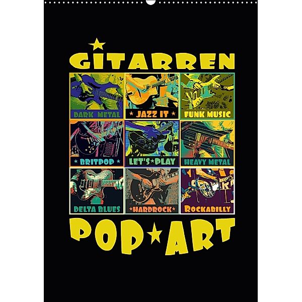 Gitarren Pop Art (Wandkalender 2018 DIN A2 hoch), Renate Bleicher