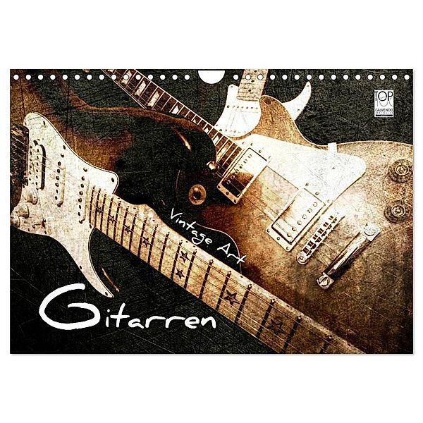 GITARREN Vintage Art (Wandkalender 2025 DIN A4 quer), CALVENDO Monatskalender, Calvendo, Renate Bleicher