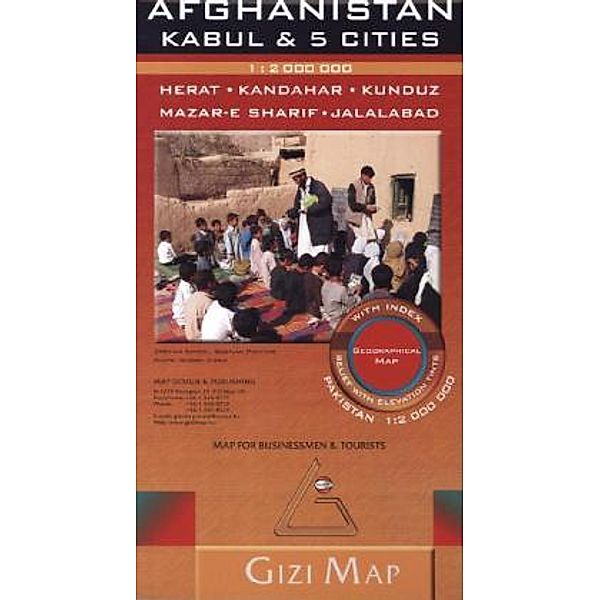 Gizi Map Afghanistan, Kabul & 5 Cities, Geographical Map