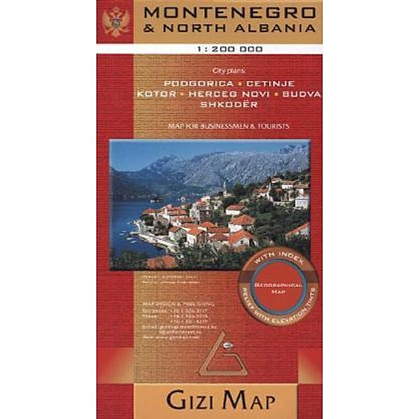 Gizi Map Montenegro & North Albania, Geographical Map