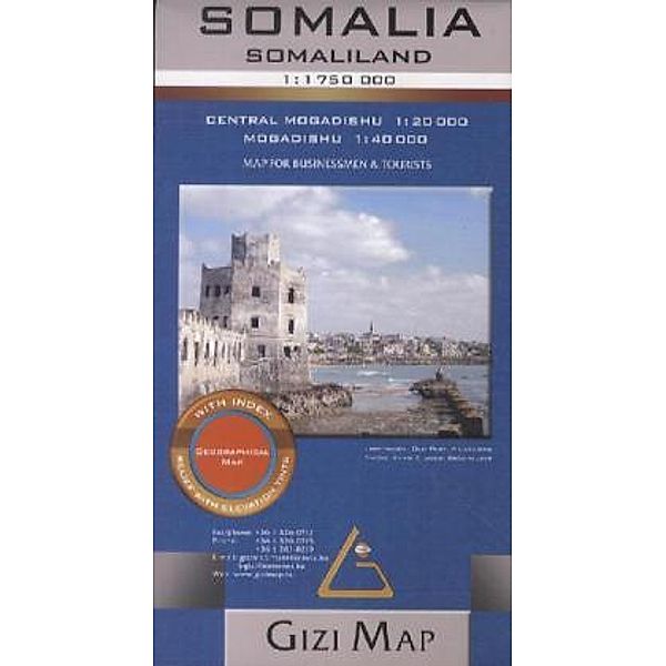 Gizi Map Somalia, Somaliland, Geographical Map