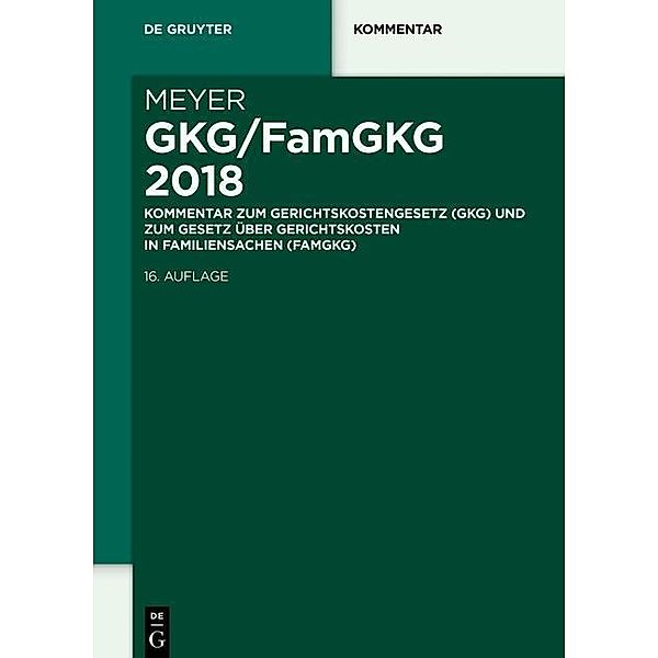 GKG/FamGKG 2018 / De Gruyter Kommentar, Dieter Meyer