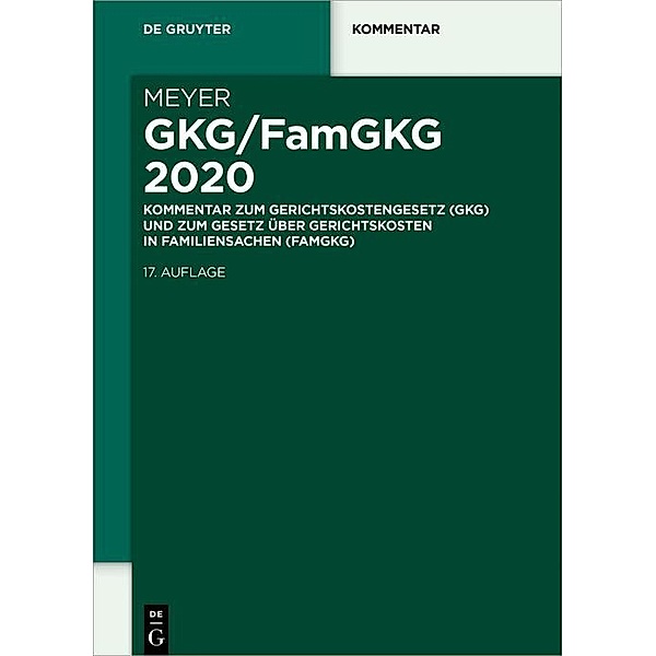 GKG/FamGKG 2020 / De Gruyter Kommentar, Dieter Meyer
