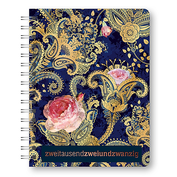 Glamour Planner Paisley 2022- Diary - Buchkalender - Taschenkalender - 16,5x21,6