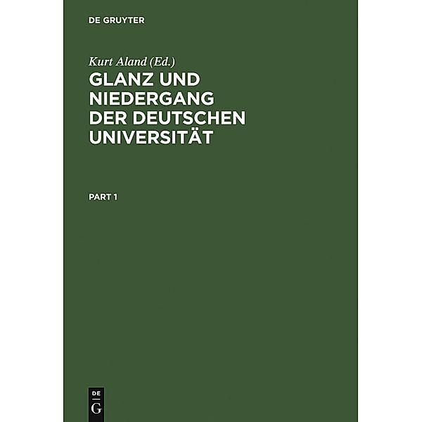 Glanz und Niedergang der deutschen Universität