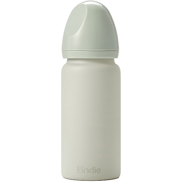 Elodie Details Glas-Babyflasche HUNGRY (250ml) in mineral green