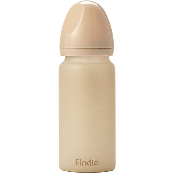 Elodie Details Glas-Babyflasche HUNGRY (250ml) in pure khaki