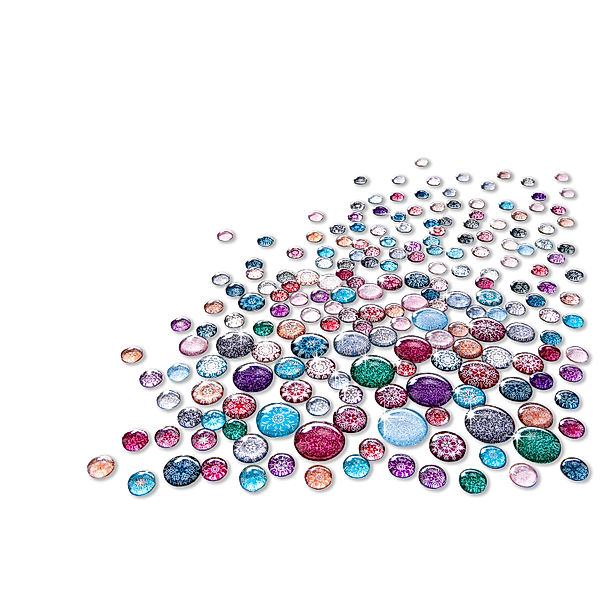 Glas Cabochons Glamour, 200-teilig