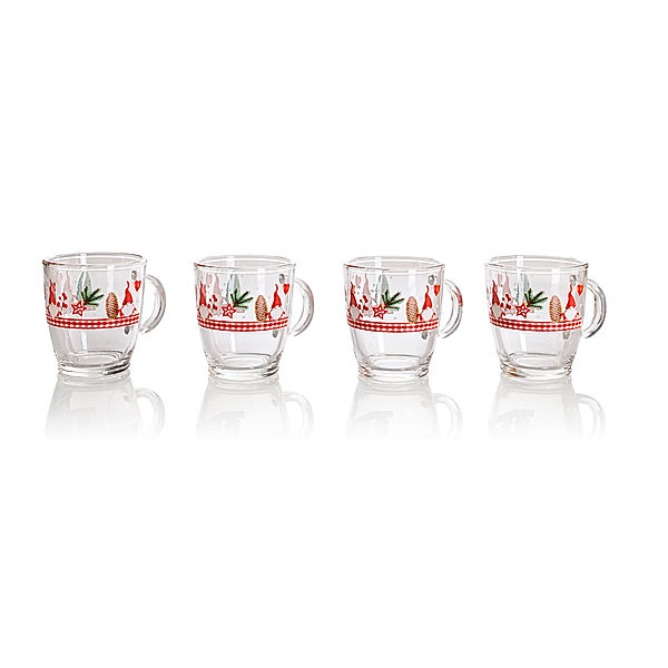 Glas-Henkelbecher Christmas, 4er Set