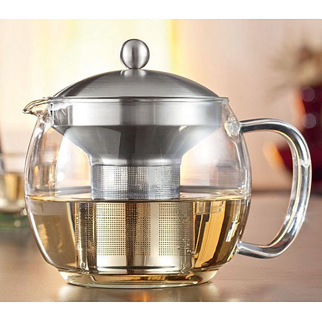Glas-Teekanne, mit Teefilter-Einsatz aus Edelstahl | Weltbild.de
