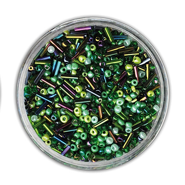 Glasperlenmix grün, 190g