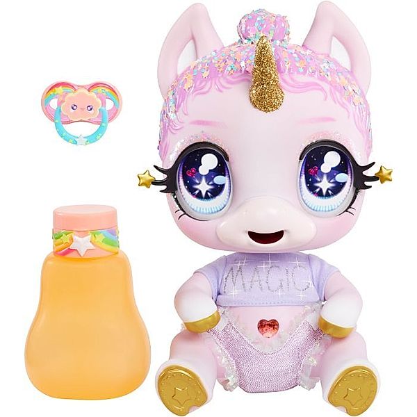 MGA Entertainment Glitter Babyz Unicorn Doll- Pink Rainbow  (Jewels Daydreamer)