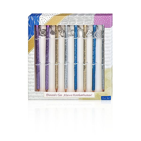 Glitter-Bleistift-Set „Kleine Kostbarkeiten“, 8-tlg.