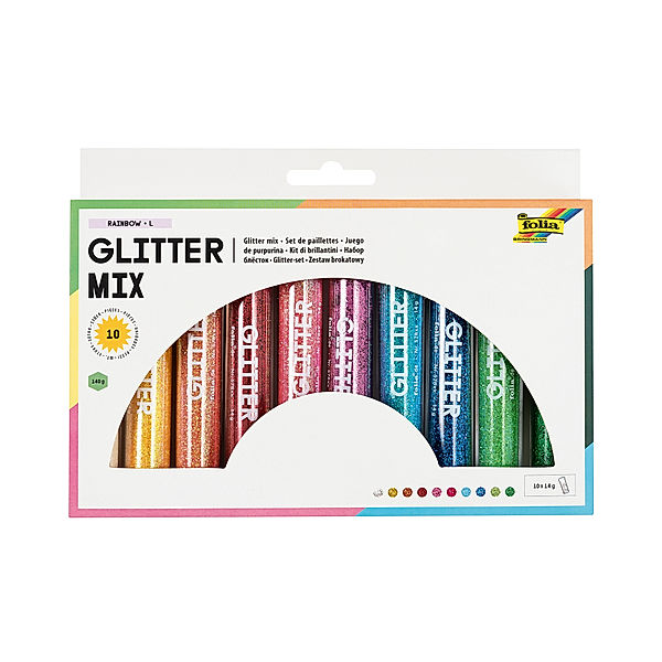 folia Glitter-Mix RAINBOW L in 10 Farben