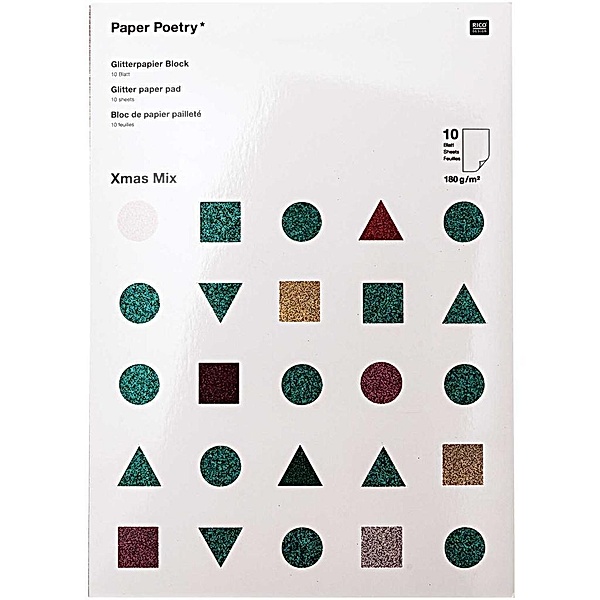 Glitterpapierblock, Xmas Mix