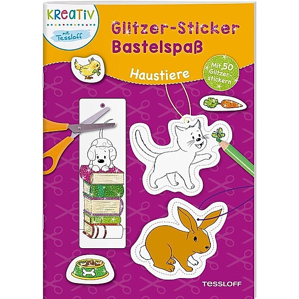 Glitzer-Sticker Bastelspaß: Haustiere