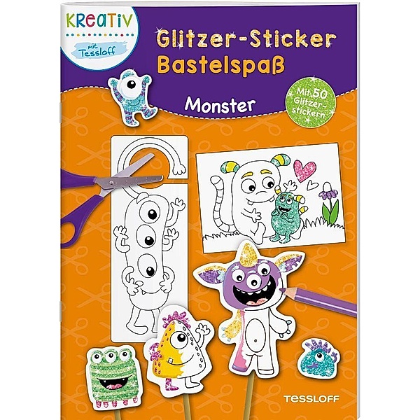 Glitzer-Sticker Bastelspass. Monster
