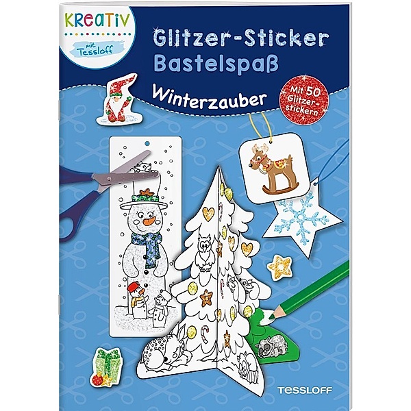Glitzer-Sticker Bastelspass. Winterzauber