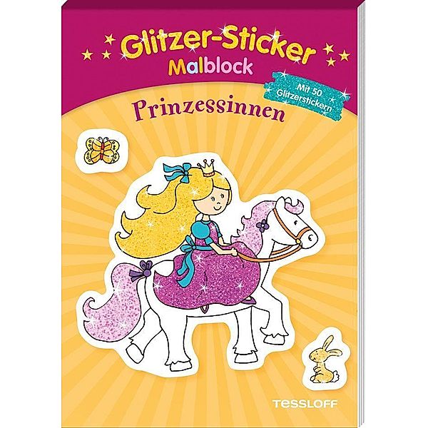 Glitzer-Sticker Malblock Prinzessinnen