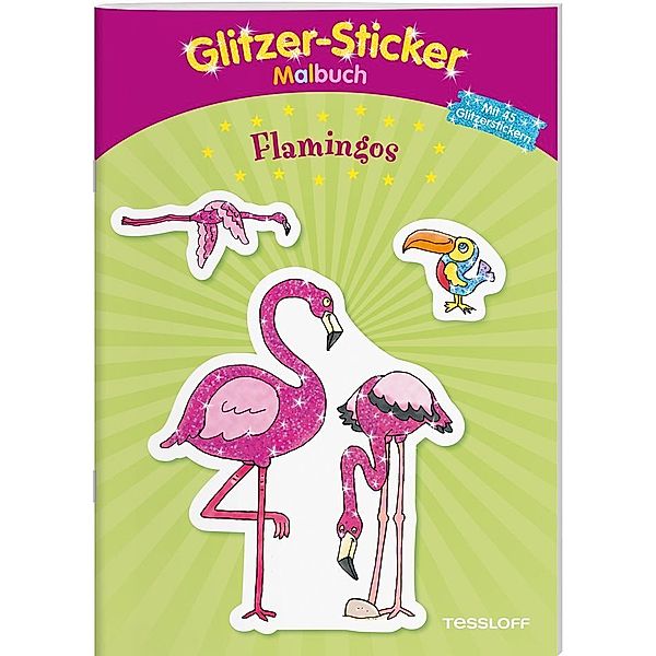 Glitzer-Sticker Malbuch Flamingos