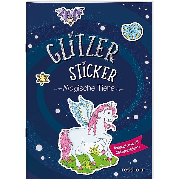 Glitzer-Sticker Malbuch. Magische Tiere