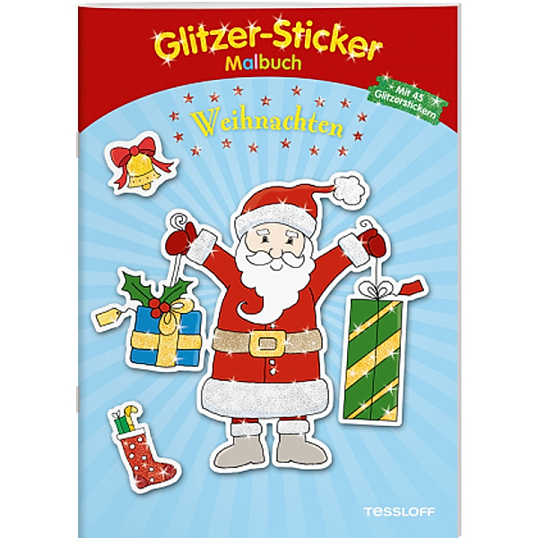 Glitzer-Sticker Malbuch Weihnachten