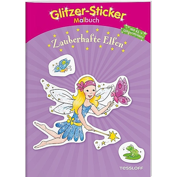 Glitzer-Sticker Malbuch Zauberhafte Elfen