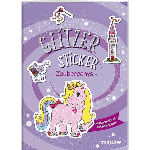 Glitzer-Sticker Malbuch. Zauberponys