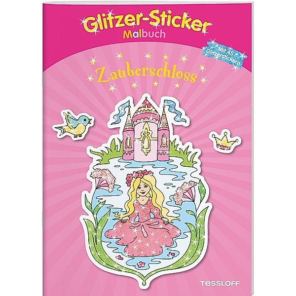 Glitzer-Sticker Malbuch Zauberschloss