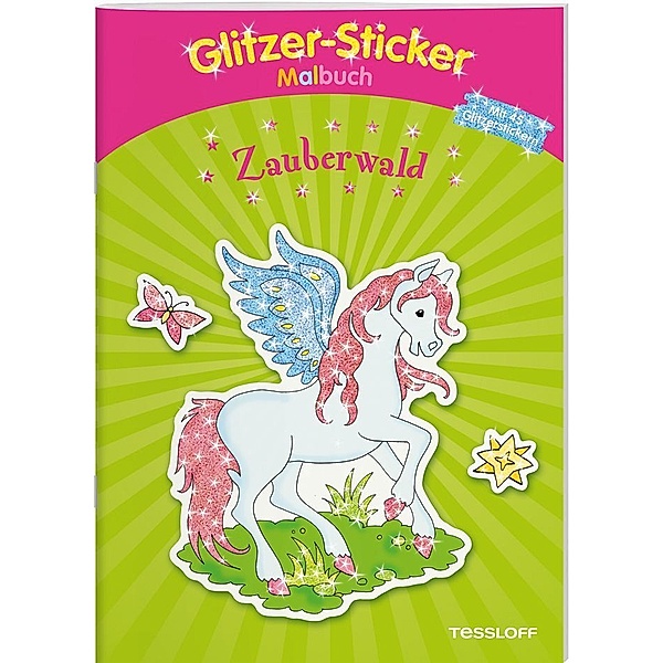 Glitzer-Sticker Malbuch Zauberwald