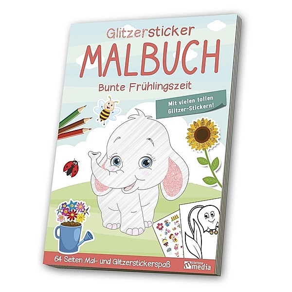 Glitzersticker-Malbuch - Bunte Frühlingszeit