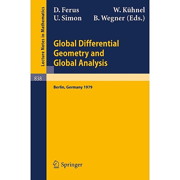 Global Differential Geometry and Global Analysis / Lecture Notes in Mathematics Bd.838