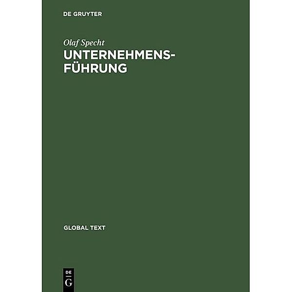 Global Text / Unternehmensführung. Business Management, Olaf Specht