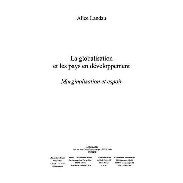 Globalisation et les pays en developpeme / Hors-collection, Pilorget Jean Paul