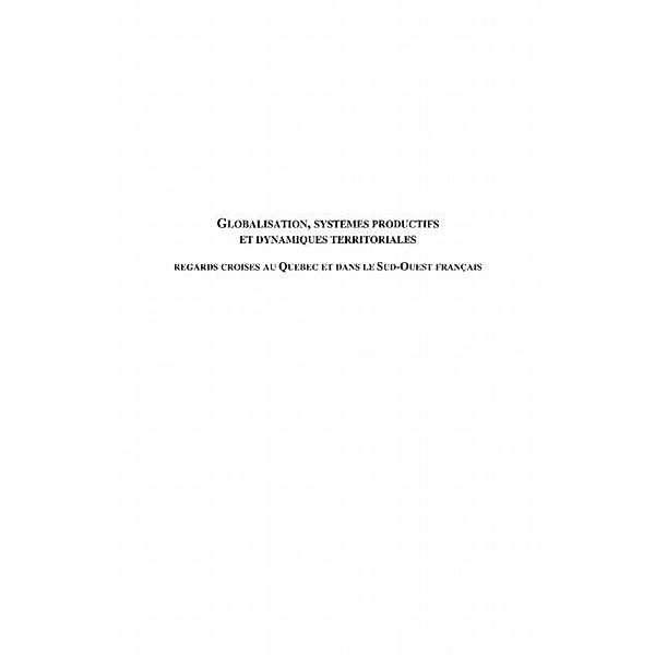 Globalisation, systemes productifs et dynamiques territorial / Hors-collection, Guillaume Regis