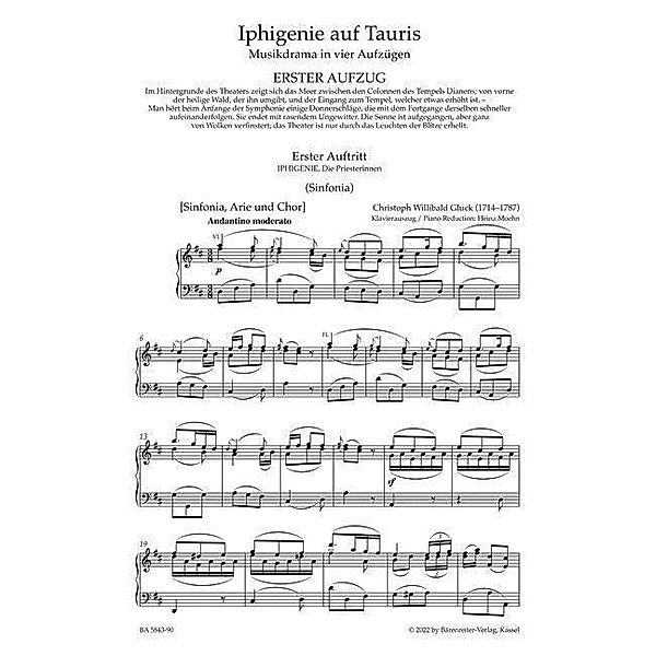 Gluck, C: Iphigenie auf Tauris - Musikdrama in vier Aufzügen, Christoph Willibald Gluck