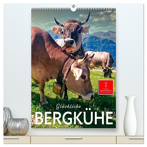 Glückliche Bergkühe (hochwertiger Premium Wandkalender 2024 DIN A2 hoch), Kunstdruck in Hochglanz, Peter Roder