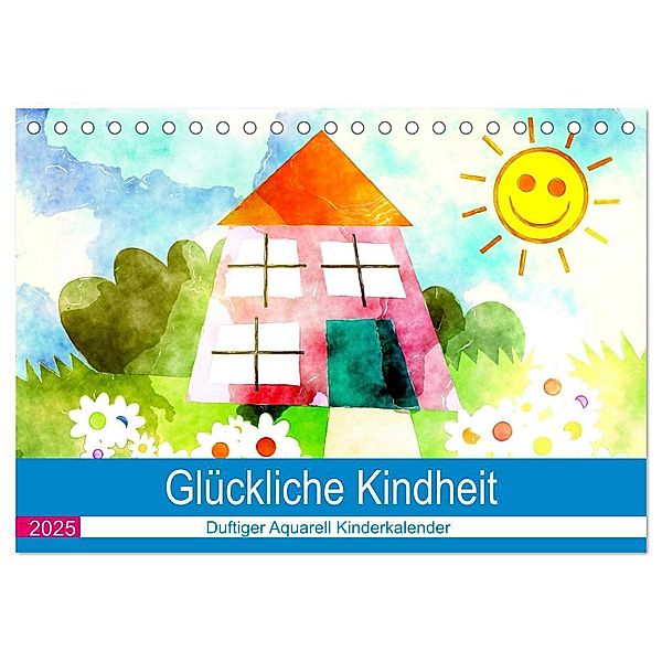 Glückliche Kindheit. Duftiger Aquarell Kinderkalender (Tischkalender 2025 DIN A5 quer), CALVENDO Monatskalender, Calvendo, Rose Hurley