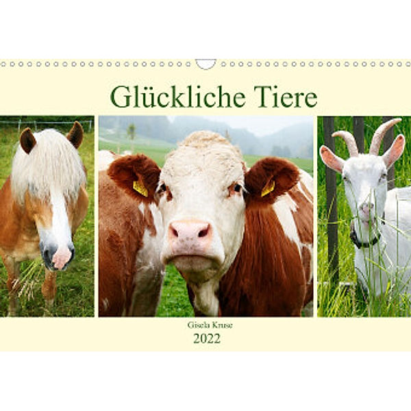 Glückliche Tiere (Wandkalender 2022 DIN A3 quer), Gisela Kruse
