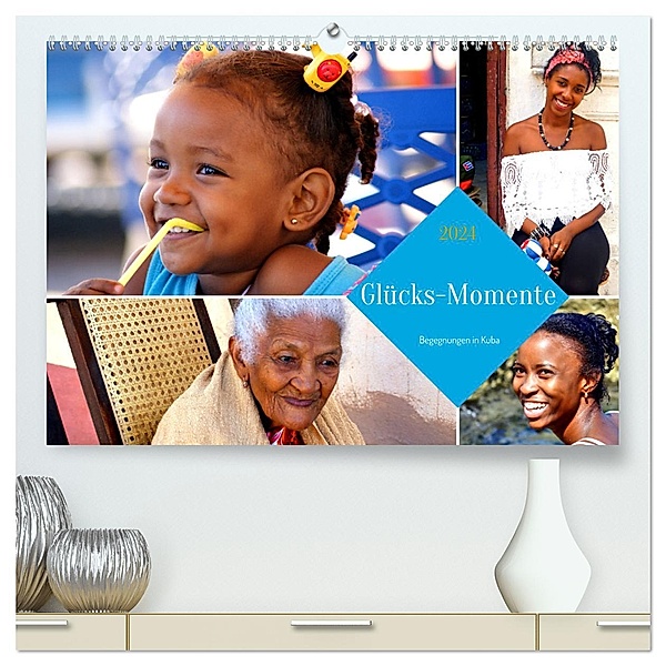 Glücks-Momente - Begegnungen in Kuba (hochwertiger Premium Wandkalender 2024 DIN A2 quer), Kunstdruck in Hochglanz, Calvendo, Henning von Löwis of Menar