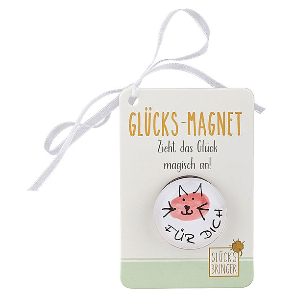 Glücksmagnet aus Glas, Katze