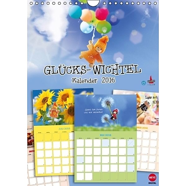 Glückswichtel Planer (Wandkalender 2016 DIN A4 hoch), Studio B