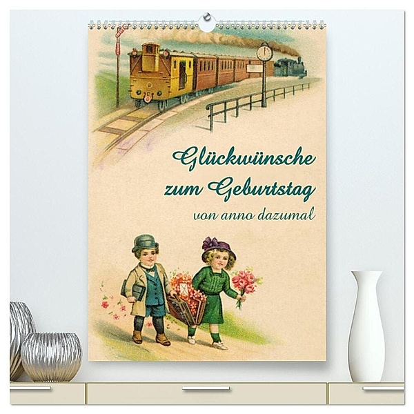 Glückwünsche zum Geburtstag (hochwertiger Premium Wandkalender 2024 DIN A2 hoch), Kunstdruck in Hochglanz, Pferdografen.de
