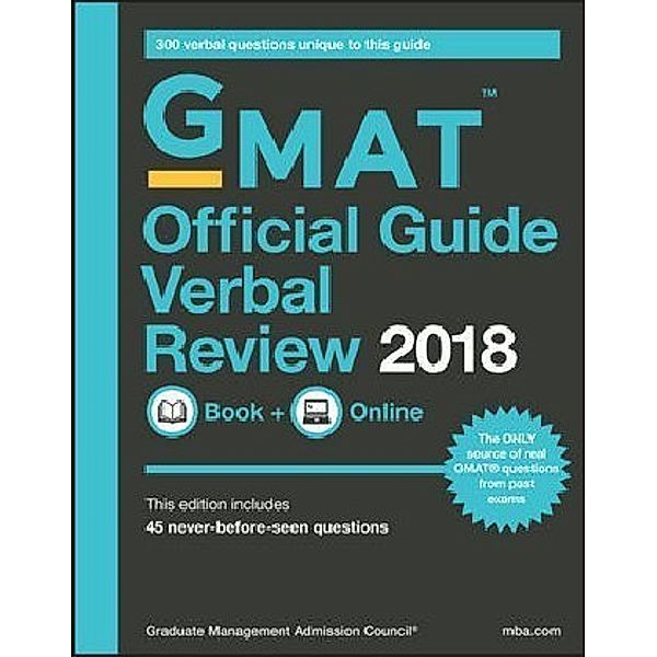 GMAT Official Guide 2018 Verbal Review: Book + Online, Graduate Management Admission Council (GMAC)