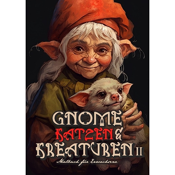 Gnome, Katzen & Kreaturen Malbuch für Erwachsene 2, Monsoon Publishing, Musterstück Grafik