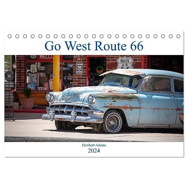 Go west Route 66 (Tischkalender 2024 DIN A5 quer), CALVENDO Monatskalender, Heribert Adams www.foto-you.de