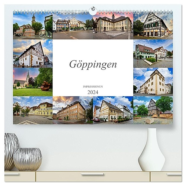 Göppingen Impressionen (hochwertiger Premium Wandkalender 2024 DIN A2 quer), Kunstdruck in Hochglanz, Dirk Meutzner