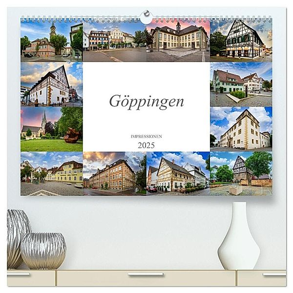 Göppingen Impressionen (hochwertiger Premium Wandkalender 2025 DIN A2 quer), Kunstdruck in Hochglanz, Calvendo, Dirk Meutzner